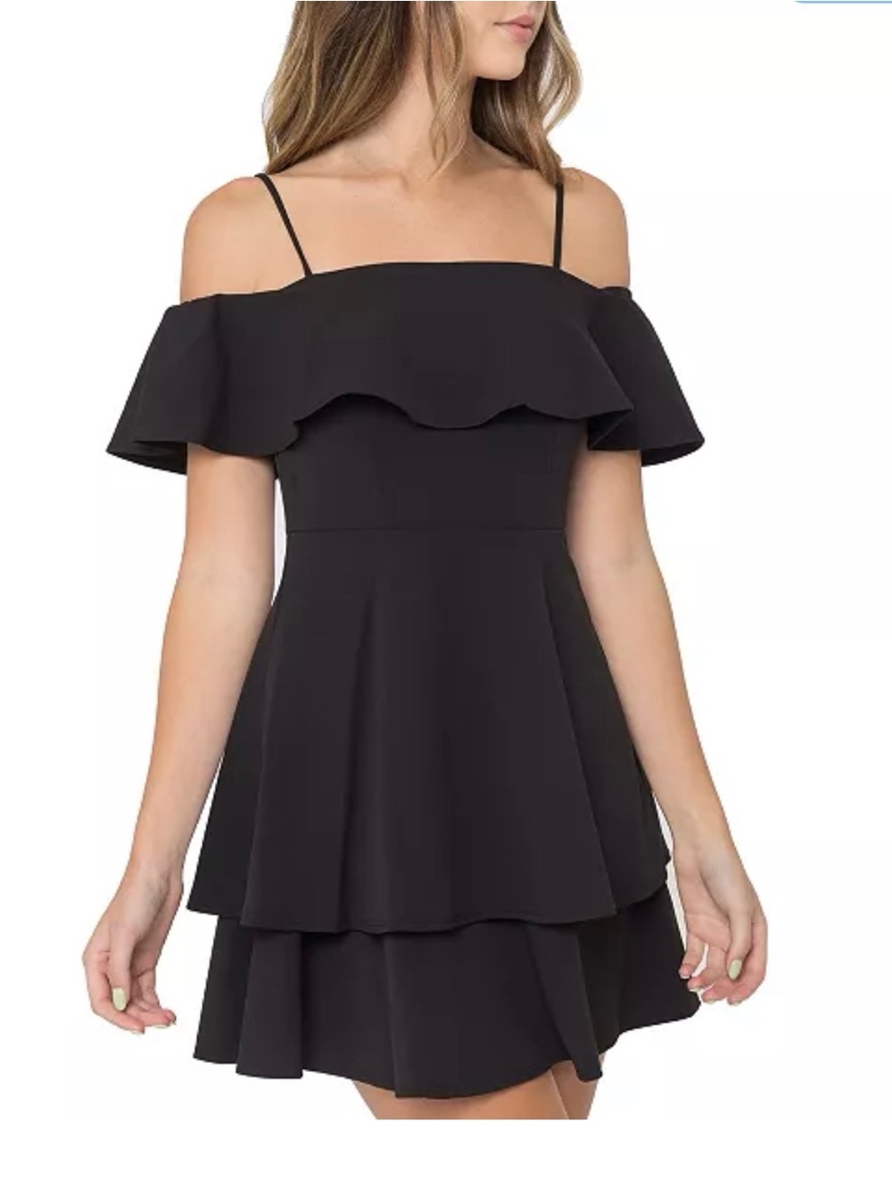 NWT B. DARLIN Juniors' Ruffled Off-The-Shoulder Dress Prom Homecoming Size 15/16